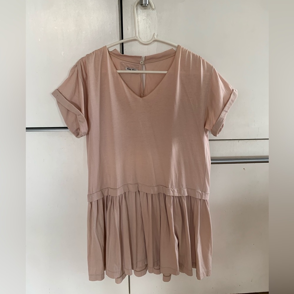 Miu Miu by Prada Pink Tiered TShirt Mini Dress S